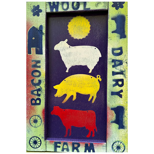Charlie Dingler 12x18 Bacon, Wool, Dairy Farm WP2561
